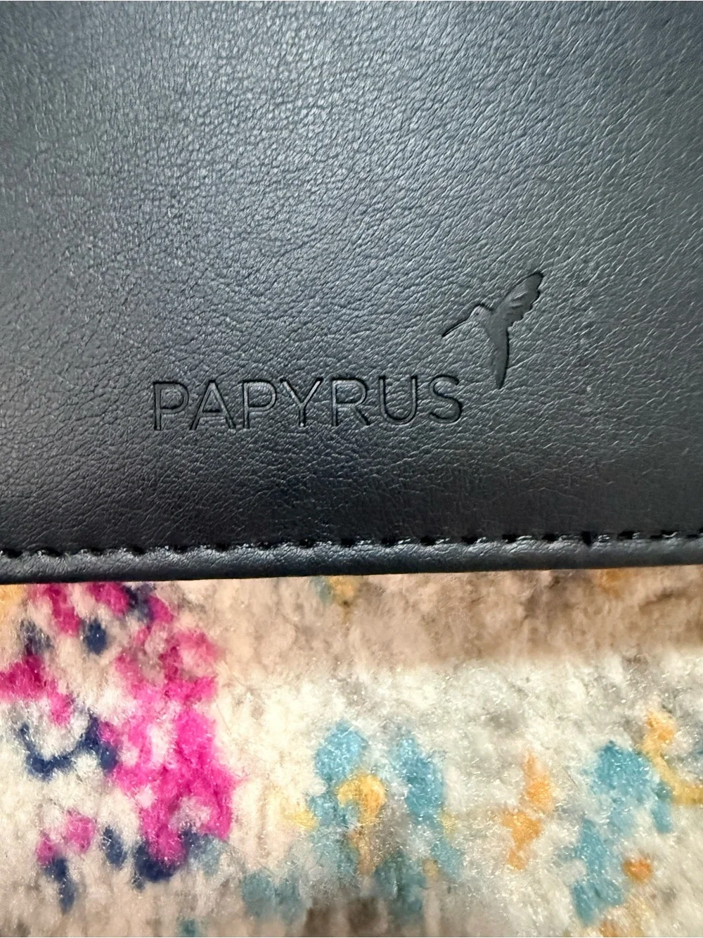 Papyrus Black Leather Journal Notebook NWT